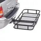 Stanz (TM) 57" x 21" Folding Hitch Mount Cargo Carrier Basket Foldable Hitch Cargo Carrier Mounted Cargo Basket Luggage Rack 2" Receiver Adapter