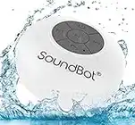 Soundbot SB510 HD Bluetooth Shower Speaker Water Resistant Handsfree Portable Speakerphone with Built-in Mic, 6hrs of Playtime, Control Buttons and Dedicated Suction Cup for Bathroom Pool White