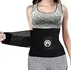 Moolida Waist Trainer Belt for Women Waist Trimmer Weight Loss Workout Fitness Back Support Belt (Large, Black)