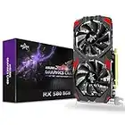 AISURIX RX 580 Graphic Cards, 2048SP, Real 8GB, GDDR5, 256 Bit, Pc Gaming Video Card, 2XDP, HDMI, PCI Express 3.0 with Freeze Fan Stop for Desktop Computer Gaming Gpu
