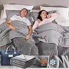 Double-Sided Weighted Blanket King Size 30lbs(88''x104'', All Season Use), Warm Short Plush and Cool Tencel Reversible Weighted Blanket, California King Size for Adults & Couple - Carry Bag Included