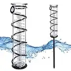 BIUWING Medidor de lluvia con forma de espiral desmontable, medidor de agua de lluvia de jardín de cristal con marco de metal, sin ensamblaje, medidor de lluvia para patio, césped paisaje