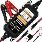 MOTOPOWER MP00205A 12V 800mA Completamente Automatico Caricabatterie/manutentore per Auto, Moto, ATV, Camper, Powersports, Barca e Altro Ancora. Intelligente, Compatto ed Ecologico