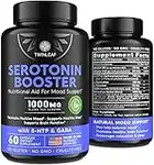 Serotonin Supplement for Mood Support - Made in USA - Natural 5-HTP & L-tryptophan Capsules - Serotonin Booster for Men & Women - Proprietary Formula for Mood and Relaxation - 60 Vegan Capsules