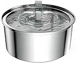 PLOOHT 3,2L Fuente para Gatos de Acero Inoxidable, Fuente de Agua de INOX para Gatos y Perros pequeños, con Bomba silenciosa y 3 filtros de Repuesto