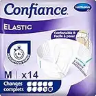 Confiance Elastic - Changes Complets pour Hommes et Femmes - Niveau d'Absorption = 9 gouttes (Fuites Urinaires Importantes) - pH Neutre à la Peau - Matière Douce - Taille M - 14 Unités