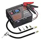 JF.EGWO Avviatore Emergenza per Auto, 2000A 24800mAh 150PSI Starter Auto Portatile Professionale, Car Jump Starter 12V(9,0L Ges o 8,5L Diesel), 2 USB 2 Luci a LED, Garanzia di due anni(2000A)