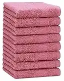 Betz Lot de 8 Serviettes Taille 50x100 cm 100% Coton Set de 8 Serviettes de Toilette Premium Color Vieux Rose