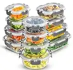 JoyJolt JoyFul 24pc Borosilicate Glass Storage Containers with Lids. 12 Airtight, Freezer Safe Food Storage Containers, Pantry Kitchen Storage Containers, Glass Meal Prep Container for Lunch