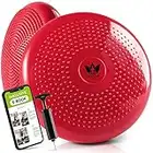 ZenBalance Cuscino Propiocettivo, Cuscino Ortopedico per Riabilitazione, Disco Propiocettivo Gonfiabile per Postura, Balance Board per Sport & Fisioterapia, incl. pompa, e-book, 33 cm (Rosso)