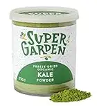 Super Garden (50 g) - Polvo de col rizada liofilizada - Sabrosas, 100% naturales liofilizadas - Polvo de especias para batidos, postres y más - Sin gluten, conservantes o azúcar añadida