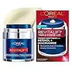 L’Oréal Paris Retinol Pressed Night Cream Moisturizer, Revitalift Triple Power LZR, With Retinol for Face + Niacinamide,Skincare, 47 ml