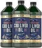 Carlyle Cod Liver Oil Norwegian | 16 fl oz Liquid | Pack of 3 Bottles | Non-GMO, Gluten Free