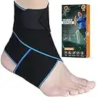 LYRX Tutore Caviglia per Uomo e Donna Regolabile, Cavigliera Sportiva per Corsa, Boxe, Calcio e Altri Sport, Ankle Support Fascia Elastica Caviglia Taglia Unica Supporto Caviglia Traspirante