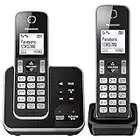 Panasonic KX-TGD322 Cordless Home Phone with Nuisance Call Blocker and Digital Answering Machine - Black & Silver (Pack of 2)