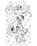 Disney Juego de edredón y almohada para cuna de bebé 101 Dálmatas, juegos de ropa de cama para niños y niñas, con la familia de dálmatas iónicas, color blanco