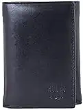 Roots Men's Soft Genuine Leather Trifold Wallet with 15 Credit Card Slots, 3 Slot Pockets, and 2 Large Interior Bill Compartments, Black