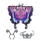 Juzinqu Ailes de Papillon pour Enfants | Déguisement Papillon Fille | Ailes de fée, Masque et Bandeau pour Enfants Cosplay Party Supplies