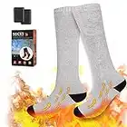 Wiederaufladbare Beheizte Socken mit Akku 5V 5000mAH, Damen Herren Beheizbare Socken mit Fernbedienung 3 Temperatur für Ganze Fußsohle, Heizsocken Warme Socken Elektrisch Fusswärmer Socken Fußwärmer