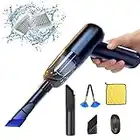 TUERYOKUG Car Vacuum Cleaner - Cordless Portable High Power 10000PA Mini Handheld Vacuum Cleaner with 2 Filters for Wet and Dry Cleaning,Pet Hair,Car Interior, Home, Office(Black)