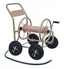 Liberty Garden 870-M1-2 Industrial 4-Wheel Garden Hose Reel Cart, Holds 300-Feet of 5/8-Inch Hose - Tan