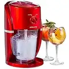 Andrew James Ice Crusher Slush Machine | Electric Crushed Ice Maker for Slushies Cocktails & Smoothies for Home Use | Stylish Retro Design | 1L BPA Free Plastic Jug & Built in Stirrer | 25W | Red