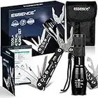 essence’ Multi Tool Pliers & Led Tactical Torch Set - Bright Powerful Zoom Focus Flashlight - 15in1 Stainless Steel Portable Pocket Multi-tool - Perfect Hand Tools for Camping DIY Outdoor Survival Kit