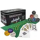 powerking Poker Chip Set, Blackjack 200 fiches Poker Set per Texas Holdem con tovaglia Gioco per Feste di Famiglia