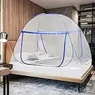 AnJeey Moskitonetz Bett, Pop up Doppeltür Tragbare Moskitonetz Bett , Faltdesign mit Unterseite, Einfache Installation, Wirksam gegen Mückenstiche für Outdoor Camping Reisen Schlafzimmer, 180*200cm