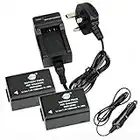 DSTE® 2x DMW-BMB9 Rechargeable Li-ion Battery + DC108U Travel Charger Adapter for Panasonic Lumix DMC-FZ40 DMC-FZ45 DMC-FZ47 DMC-FZ48 DMC-FZ60 DMC-FZ62 DMC-FZ70 DMC-FZ72 DMC-FZ100 DMC-FZ150 V-Lux2 V-Lux3 Camera as Leica BP-DC9