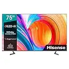 Hisense 75A76GQ QLED 4K Smart TV - 190,5 cm (75 Zoll) Dolby Vision & Atmos/ 60Hz Panel/Game Mode/UHD AI Upscaler/HDR10+/DVB-C/S/ S2/ T/ T2/WiFi/Bluetooth/Alexa/Google Assistant/anthrazit