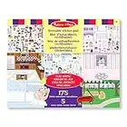 Melissa & Doug Bloc D’Autocollants Réutilisables - La maison,Stickers, Livres d'activités, Loisirs créatifs pour filles et garçons de 3 4 5 6 7 ans,Packs Acitvités avions et voyages