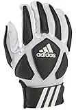 adidas Scorch Destroy 2 Lineman Adult Gloves, Full Finger, White/Black, Small