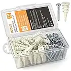 INCLY 100 PCS #8 Drywall Anchors Kit Self Drilling 50 Plastic Dry Wall Anchors and 50 Philips Screws Assortment for Hanging and Mounting with Case, Self Drilling Sheetrock Anchors