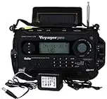 Kaito Voyager Pro KA600 Digital Solar Dynamo Hand Crank AM/FM/LW/SW & NOAA Weather Emergency Radio with Flashlight, Reading Lamp,Smart Phone Charger & RDS and Real-Time Alert, with AC Adapter, Black