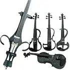 Aliyes Bois Violon électrique Taille complète 4/4 Advanced intermédiaire Electric Silencieux pour violon (Art Fleurs blanches) (Alkit-006) ALDSZA-1306