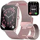 Dachma Womens Smart Watch Call Function ladies smart watches for women rose pink smartwatch women with AI voice assistant android smart watches for women iphone with 3 smart watch strap in set