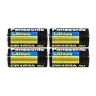 Panasonic CR123A Lithium 3V Photo Lithium Batteries, 0.67" Dia x 1.36" H (17.0 mm x 34.5 mm), Black, Gold, Blue (Pack of 4)