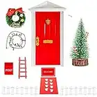 stillwen Natale Porta Elfo Natalizio, Decorazioni Natalizie, Gnomi Porta delle Accessori, Mini Albero di Natale per Casa delle Bambole in Miniatura Albero di Natale Ghirlanda (12 PCS)