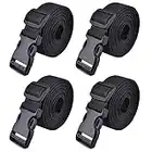 TRIWONDER Luggage Straps Suitcase Belts Travel Accessories Bag Straps Adjustable Heavy Duty with Quick-Release Buckle 4 Pack (Black - 4.92ft)