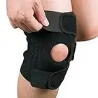 Hually Kniebandage Knieschützer mit Klettverschluss und Patellaöffnung – Knieschoner für Sport und Alltag – Kniestütze für Damen und Herren (schwarz)