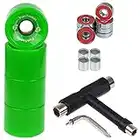 FunTomia 4 Stück Longboard/Skateboard Rollen (Big Wheels) in 70x51mm 80A oder 70x51mm 86A inkl. Mach1® Kugellager, Metall Spacer und T-Tool