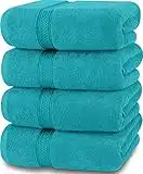 Utopia Towels 4 Pack Premium Bath Towels Set, (27 x 54 Inches) 100% Ring Spun Cotton 600GSM, Lightweight and Highly Absorbent Quick Drying Towels, Perfect for Daily Use (Turquoise)