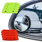 Senven® Blind Spot Specchi(4 Pezzi)+Adesivo Riflettente(8 Pezzi), Specchietto Retrovisore Convesso Rotante a 360 °- Impermeabile Specchietto Laterale Grandangolare Vetro Ad Alta Definizione-12 Pezzi