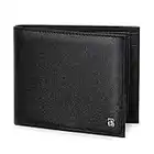 Mens Trifold Wallet with RFID Blocking and Coin Pocket Real Leather