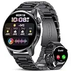 Smart Watch for Men Dial Answer Calls Voice Chat, 1.32" Full Touch Screen Fitness Tracker Watch with 24/7 Heart Rate Sleep Monitor, IP67 Waterproof Smartwatches for iPhone Android(Black)