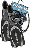 Cressi Pluma Pack de Snorkel, Unisex, Negro/Gris, 41/42