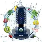 Limpiador de frutas y verduras, lavadora ultrasónica portátil con forma de cápsula, 5200mAh purificador de alimentos totalmente automático multifunción inalámbrico USB para limpiar arroz, carne