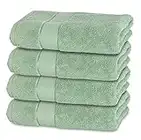 BANANALU 4 Badetücher 100% Baumwolle Qualität 600g/m2 Frottiertuch Mint Grün - Bad Towel Modern N1, Color: Silt Green 14-5706, Size: 70x140cm, 4er Set, 600g/m2