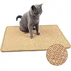 JUVEL Cat Scratcher Mat, Natural Sisal Woven Rope Scratching Pad for Cat Grinding Claws & Protecting Carpet Rug Furniture, Durable Anti-Slip Floor Cat Playing Sleeping Scratch Toy (M : 40×60cm)